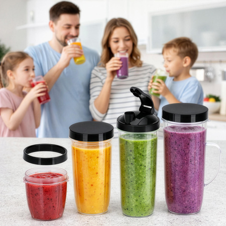 Blender personalny Tytanowe ostrza, 4 bidony, Kruszenie lodu 1200W SevenKraft SK 4090