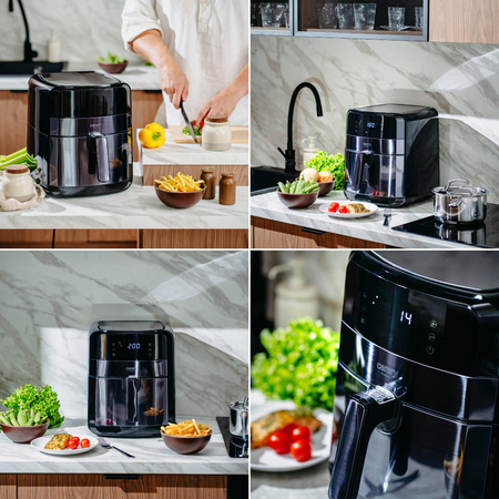 Frytkownica beztłuszczowa, piekarnik Air Fryer, 5L, LED, 2500W, programy, Camry CR 6311b