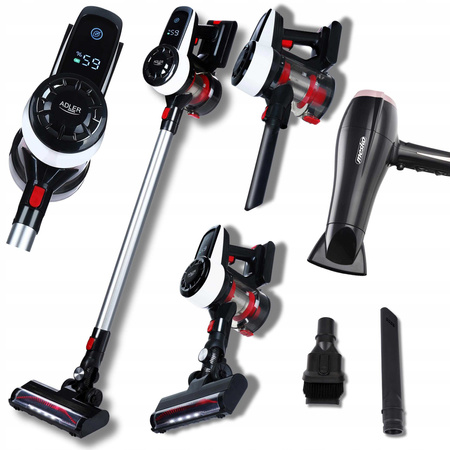 Odkurzacz bezprzewodowy pionowy ręczny 3w1 bezworkowy cyklonowy z elektroszczotką Adler AD 7048