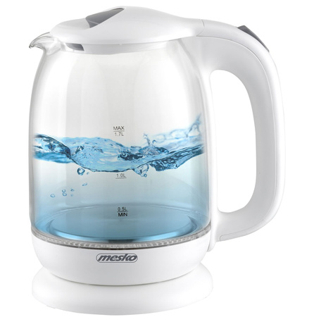 Szklany Czajnik 1,7L Biały Mesko MS 1302