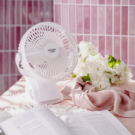 Wentylator biurkowy z klipsem 2w1 Adler AD7342 biały