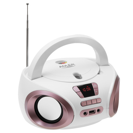 Radio boombox CD MP3, FM, USB, AUX, przenośny Adler AD 1181 WC