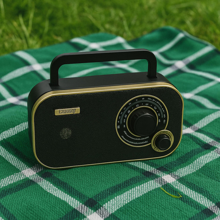 Radio FM/AM, 2W, antena teleskopowa, retro design, 230V/baterie Camry CR 1910g