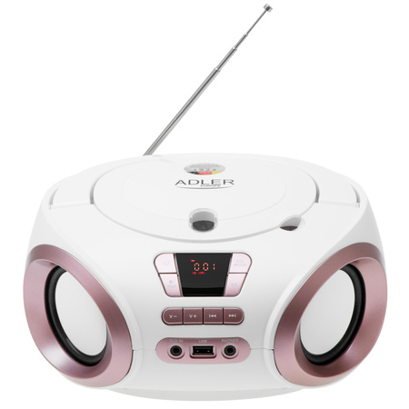 Radio boombox CD MP3, FM, USB, AUX, przenośny Adler AD 1181 WC
