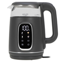 Czajnik elektryczny z regulacją temperatury, szklany, 1.7L 2200W Adler AD 1305 gs