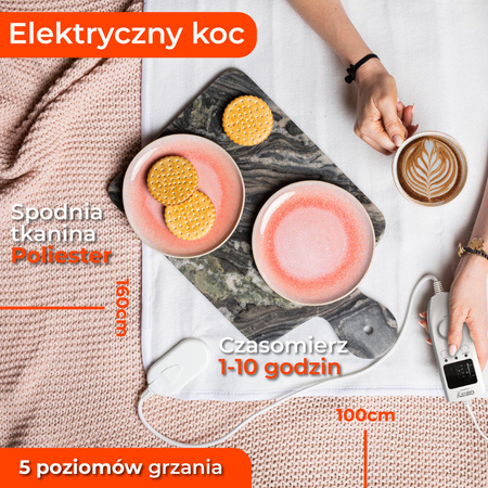 Elektryczny koc podkładowy z czasomierzem, regulacją temperatury - Camry CR 7422