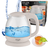 Szklany Czajnik Adler 1,0L Elegance - AD 1283 Cream