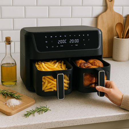 Frytkownica beztłuszczowa 11L, 2 kosze, Air Fryer 2700W, 8 programów Adler AD 6324
