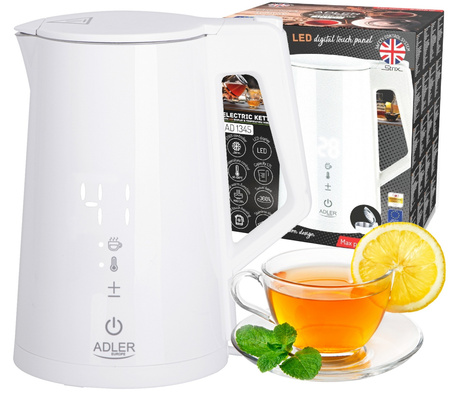 Czajnik Elektryczny LED z Regulacją Temperatury 1,7L, Metalowy, Producent: Adler, SKU: AD 1345