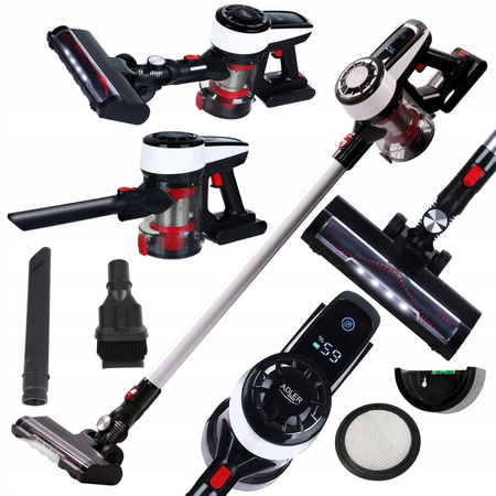 Odkurzacz bezprzewodowy pionowy ręczny 3w1 bezworkowy cyklonowy z elektroszczotką Adler AD 7048