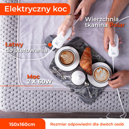Elektryczny Koc Podkładowy z 2 Stopniami Grzania – Wysoka Wydajność i Komfort – Adler AD 7426