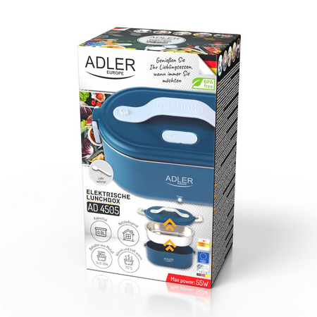 Pojemnik na żywność podgrzewany 0.8L, do 70°C, wyjmowany pojemnik Adler AD 4505