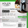 Papierowe wkłady do frytkownicy 20×20 cm, 100 szt. – Adler AD 6732