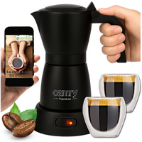 Elektryczna Kawiarka Moka Czarna 300ml Camry CR 4415