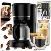 Ekspres do kawy przelewowy 900W szklany dzbanek 1,5L z podgrzewana podstawa Adler AD 4383b