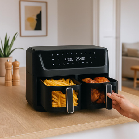 Frytkownica beztłuszczowa 11L, 2 kosze, Air Fryer 2700W, 8 programów Adler AD 6324