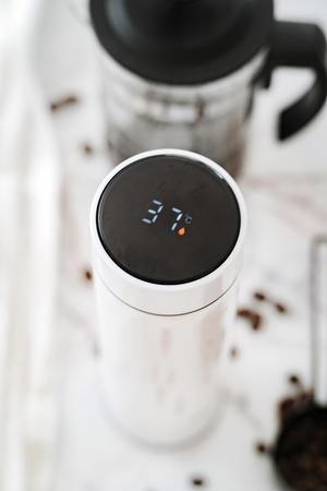 Kubek termiczny Termos LED Biały 473ml Do Kawy i Herbaty Adler AD 4506