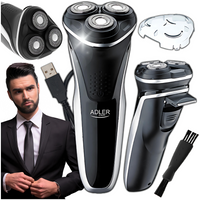 Golarka elektryczna męska, 3 ruchome głowice, akumulator 90 min, Adler AD 2928