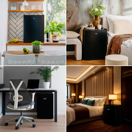 Lodówka podblatowa hotelowa pojemność 58L chłodziarka czarna Adler AD 8097b