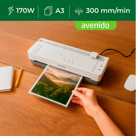 Laminator A3 i A4 z trymerem, 170W, szybkie nagrzewanie Avenido AV 1043