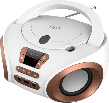 Radio boombox CD MP3, FM, USB, AUX, przenośny Adler AD 1181 WC