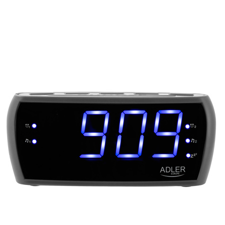 Radiobudzik LED cyfrowy, radio AM/FM, podwójny alarm, drzemka Adler AD 1121 S