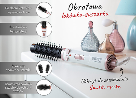 Camry Lokówko-suszarka Obrotowa 1200W - 38mm, 50mm, model CR 2021