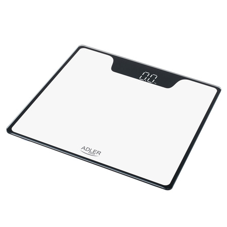 Waga łazienkowa elektroniczna 180 kg, szkło hartowane 6 mm, wyświetlacz LED Biała Adler AD 8174