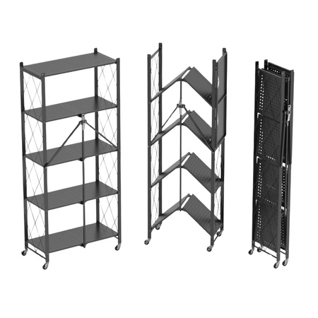 Regał magazynowy składany na kółkach, 5 półek, 100 kg, mobilny Avenido AV 6817