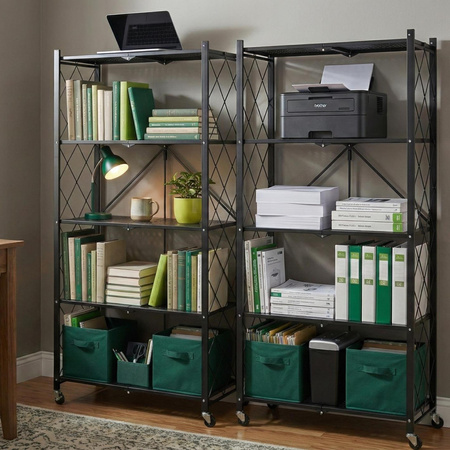 Zestaw 2 regałów składanych mobilnych na kółkach udźwig 100 kg bez montażu Avenido AV 6817