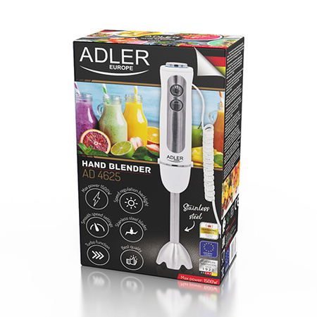 Blender ręczny 1500W, płynna regulacja, 5 prędkości, funkcja Turbo Adler AD 4625