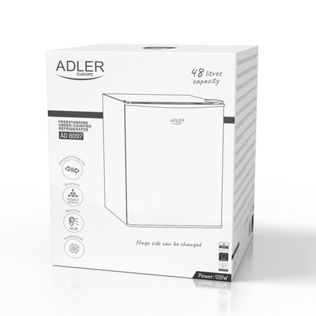 Lodówka podblatowa hotelowa pojemność 58L chłodziarka czarna Adler AD 8097b