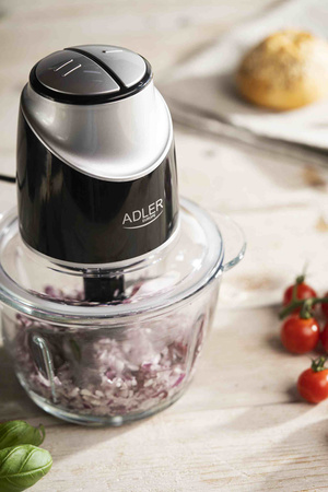 Rozdrabniacz kuchenny, szklana misa 1,2L, 4 ostrza, 550W – Adler AD 4082