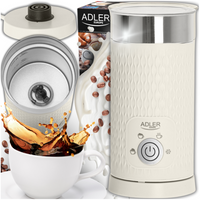 Spieniacz do mleka z funkcją podgrzewania, idealny do latte i cappuccino Adler AD 4495