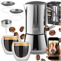 Kawiarka Camry + filtr + szklanki CR4418/CR4418.1/CR4427