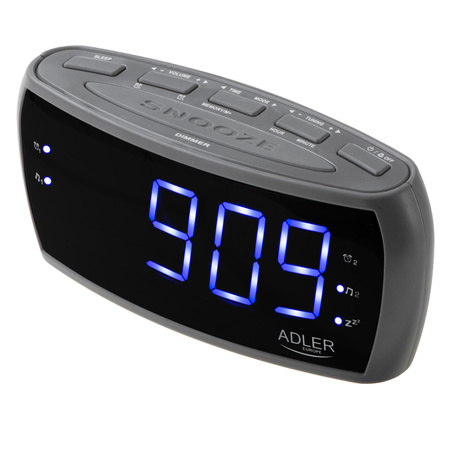 Radiobudzik LED cyfrowy, radio AM/FM, podwójny alarm, drzemka Adler AD 1121 S