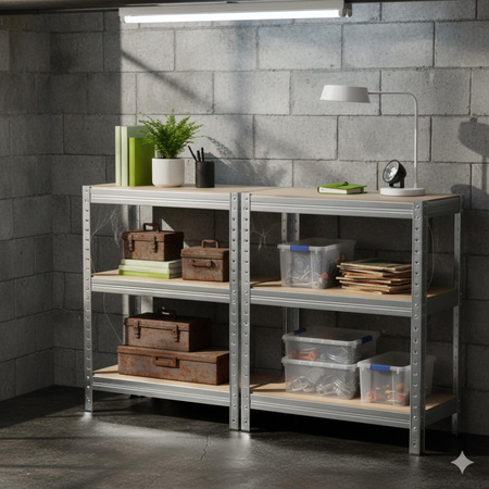 Regał magazynowy metalowy 180x90x40 cm, 875 kg, ocynkowany, 5 półek Avenido AV 6816