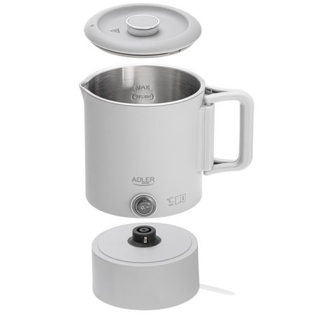 Czajnik turystyczny 0.8L, składany, podwójne ścianki, płaska grzałka Adler AD 1388