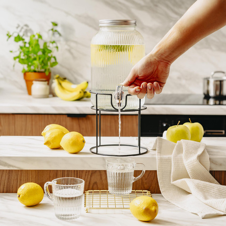 Słój z kranikiem 4L i stojakiem na lemoniadę, wodę, drinki, soki Adler AD 6742