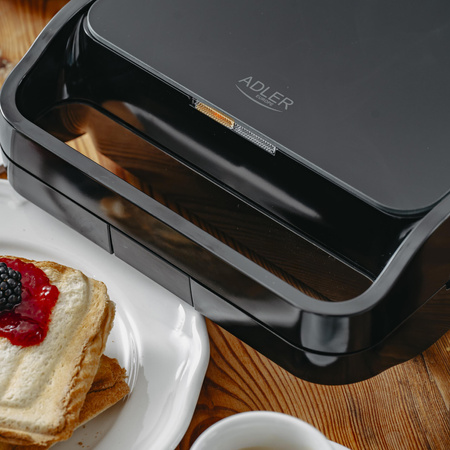 Opiekacz do Kanapek 2w1 z Funkcją Grillowania, Kompaktowy Design, Adler AD 3070 Black