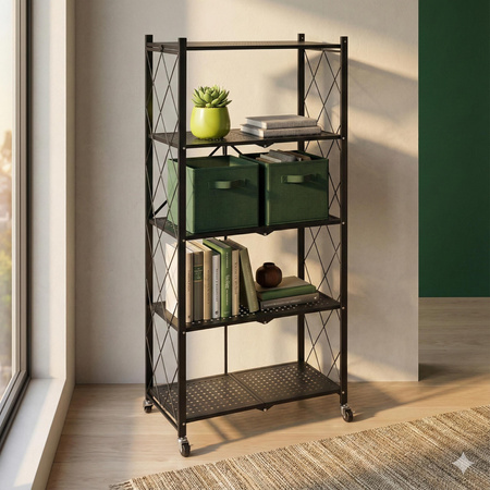 Regał magazynowy składany na kółkach, 5 półek, 100 kg, mobilny Avenido AV 6817