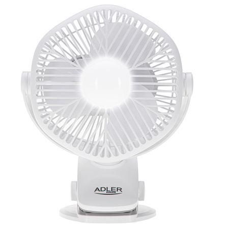 Wentylator akumulatorowy z oświetleniem LED i klipsem Adler AD 7335 AD7335