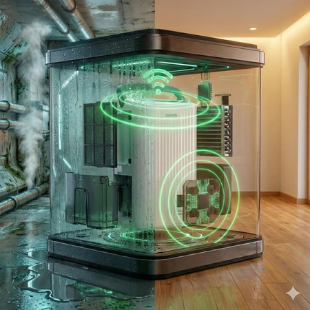 Osuszacz powietrza pochłaniacz wilgoci z WiFi 10L/24h do 60m3 timer 4 tryby osuszania avenido AV7865