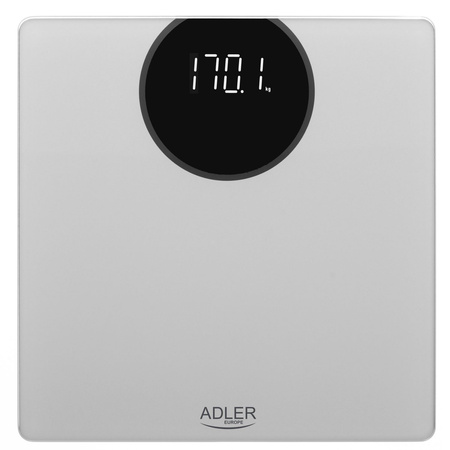Waga łazienkowa elektroniczna 180 kg, szkło hartowane 6 mm, wyświetlacz LED Adler AD 8175
