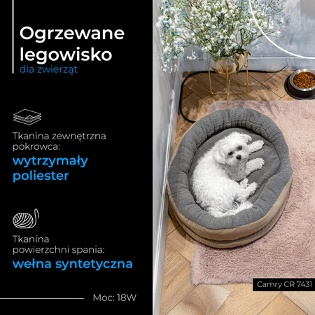 Elektryczne Legowisko Ogrzewane dla Zwierząt, Camry CR 7431