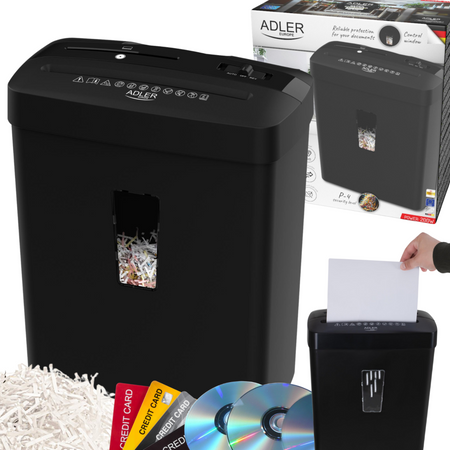 Niszczarka do dokumentów Adler 200W czarna | AD1037B