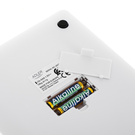 Waga kuchenna elektroniczna 10 kg, 1 g, wyświetlacz LED, hartowane szkło Adler AD 3173