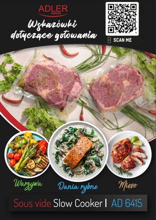 Sous Vide Wolnowar 6415 z Precyzyjną Regulacją i Energooszczędną Funkcją Adler (SKU: AD 6415)