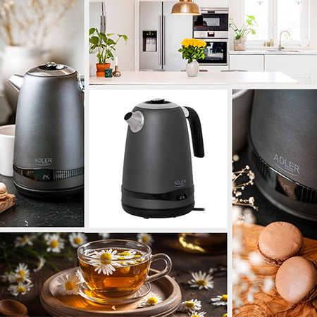 Czajnik elektryczny 1.7L, regulacja 40-100°C, LCD, podtrzymanie temperatury Adler AD 1295