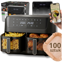 Frytkownica beztłuszczowa 11L, 2 kosze, Air Fryer 2700W, 8 programów Adler AD 6324
